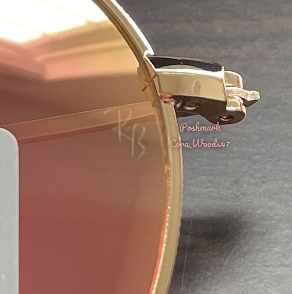 Ray Ban Round Metal Pink Flash Lenses RB3447 Gold Frame Unisex New - Picture 6 of 16